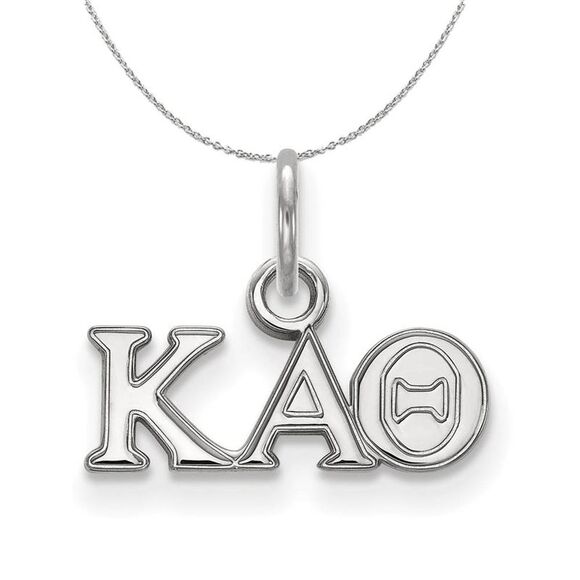 Sterling Silver Kappa Alpha Theta XS (Tiny) Greek Necklace - 24 Inch - Picture 1 of 8